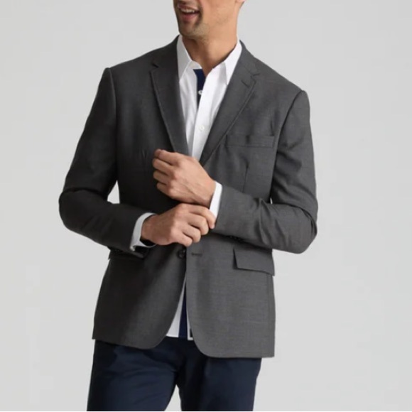 Untuckit Wrinkle Resistant Palazzo Sport Coat Blazer Gray Wool Sz 46R - Picture 1 of 15